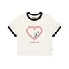 Ipiti Wm Heart Nibble Ringer T-Shirt (White/Black)