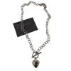 Black Heart Punk Rock Necklace Zinc Zinc Zinc Alloy Cross Pendant Halloween 90s Y2K Necklace  Men Women