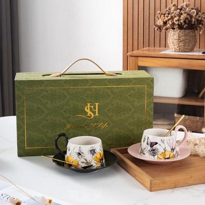 Changqi Floral Dream Keramik Kaffeetasse und Untertassen-Set