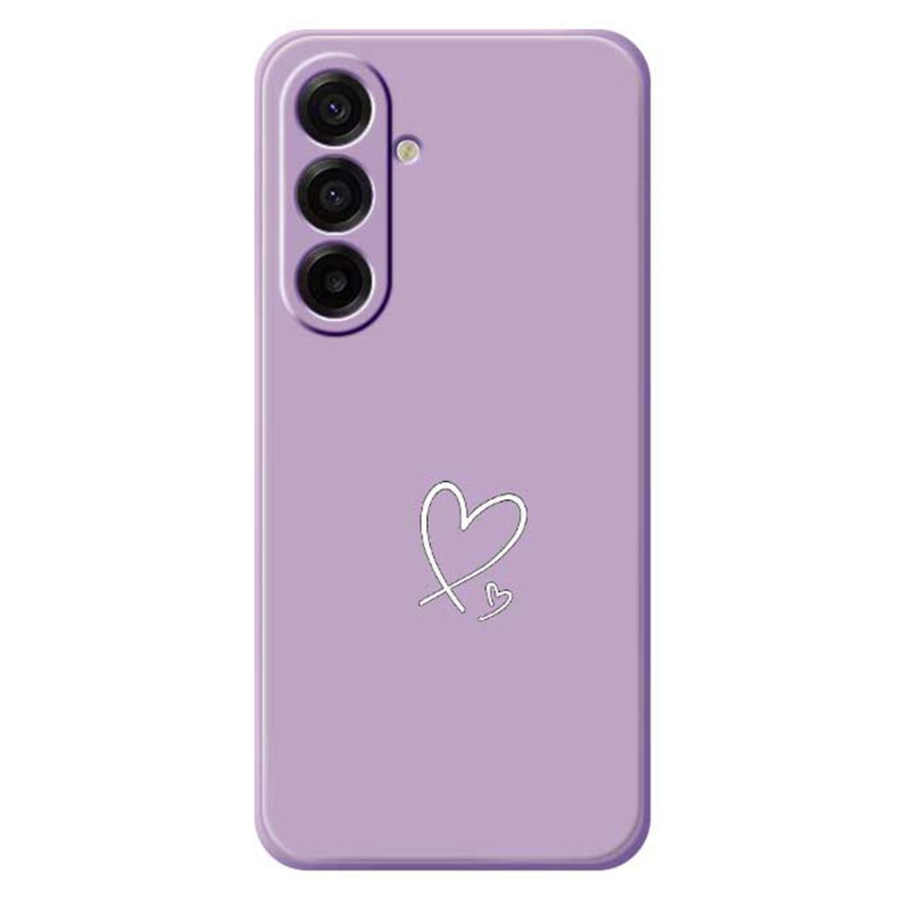 

For Samsung Galaxy A17 5G/A17 4G Case White Love Pattern Printing Straight Edge TPU Phone Back Cover C