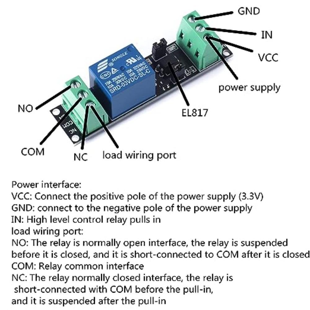 High Level Driver DC Relay Module 3V/3.3V Isolated Drive Control Board Optocoupler Relay Module