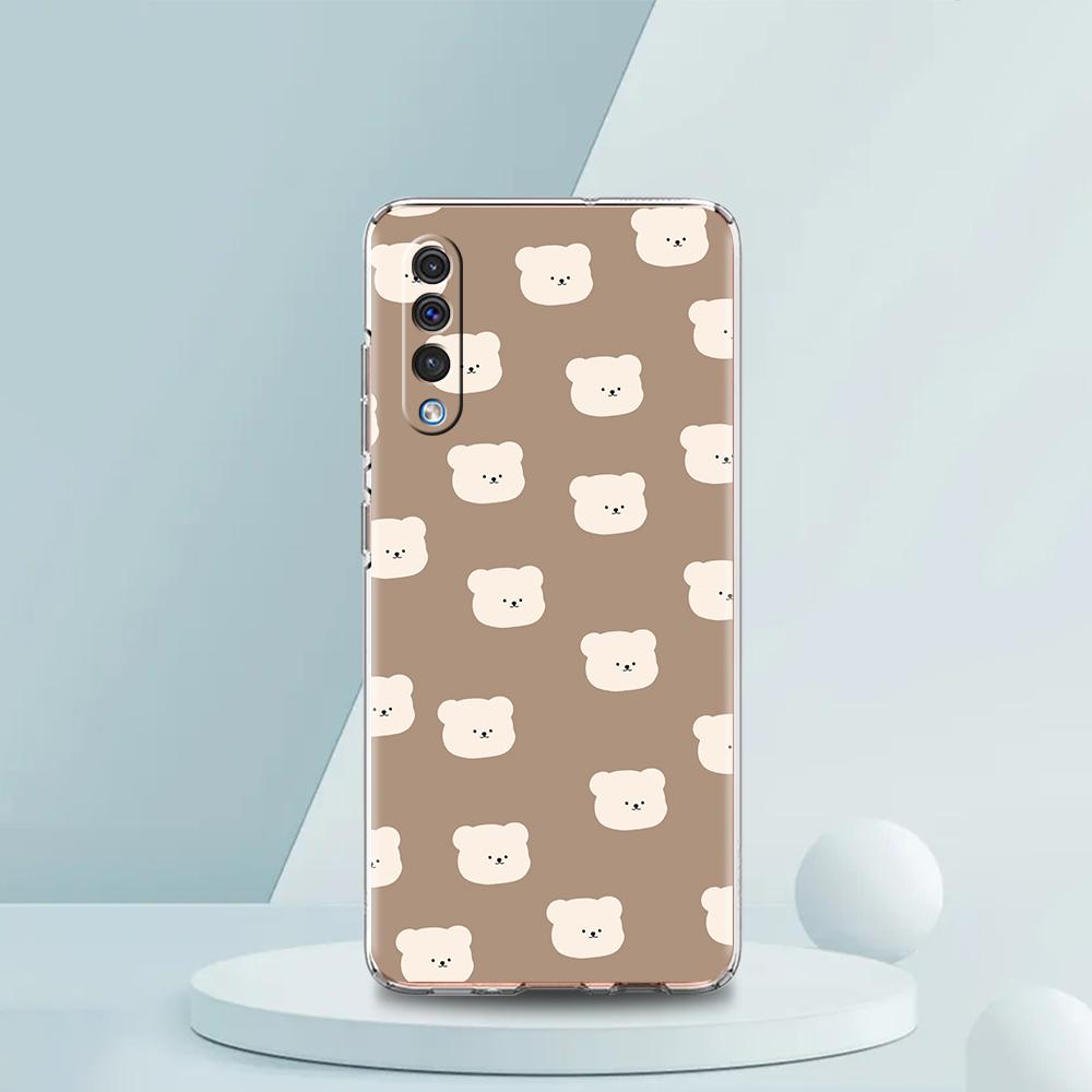 Cute BEAR Phone Case For Samsung A54 A52 A50 A70 A10 A30 A40 A20S A20E A02S A12 A14 A22 A42 A72 A34 A32 5G A04s Soft Clear Cover