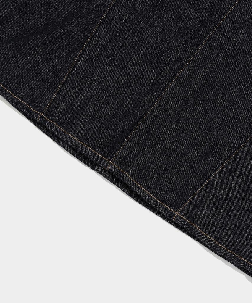ROIDESROIS Maxim Non-Faded Denim Long Skirt (Dark Blue)