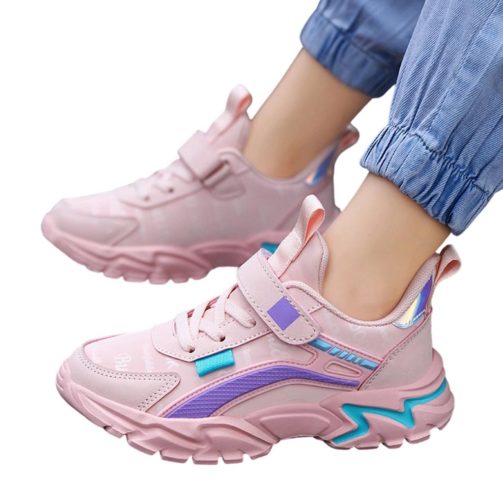 Kids Leather Magic Tape Walking Shoes Durable Non-Slip Sole Lightweight Design Flexible Support for Toddlers and Children