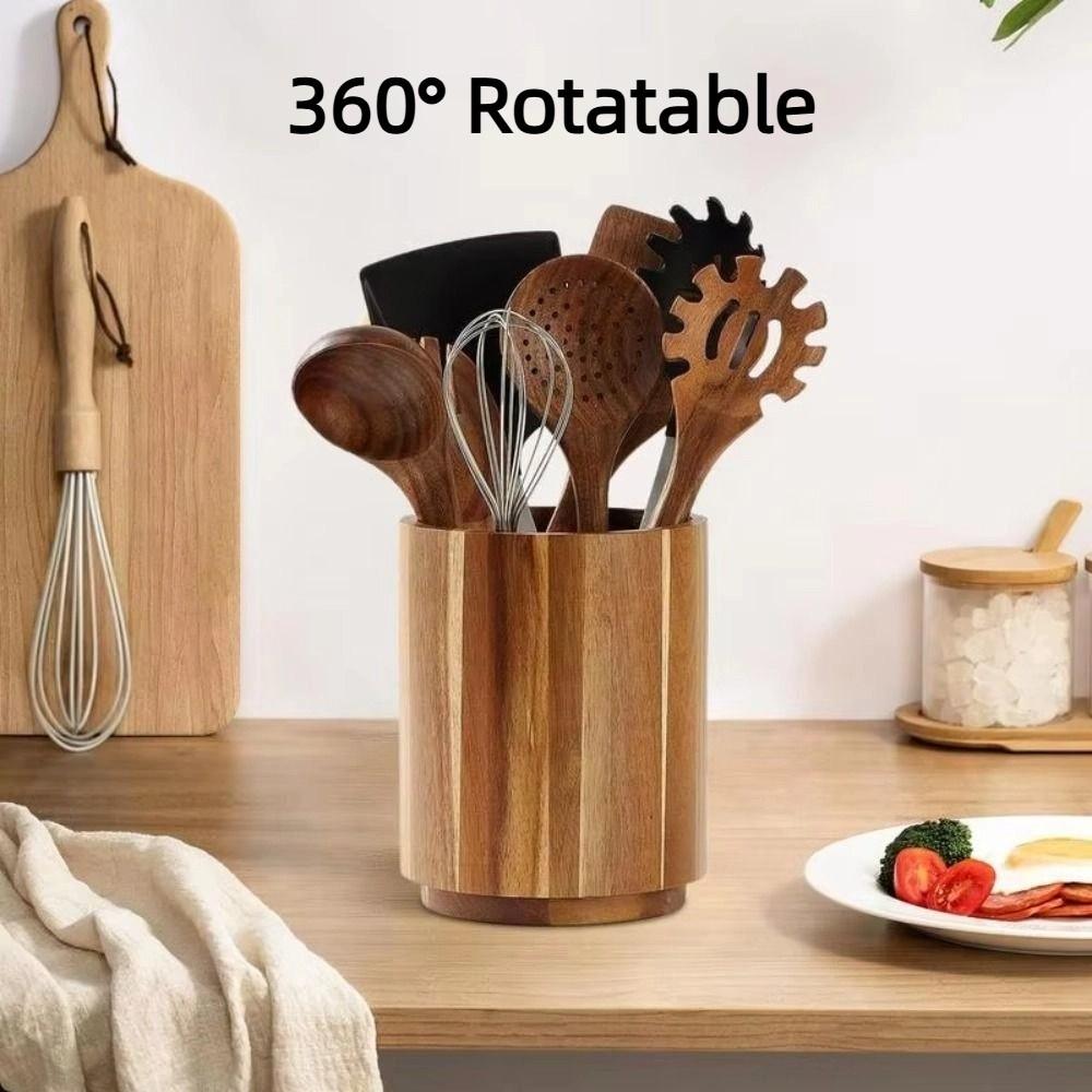 Wooden Kitchen Utensil Holder 16.5cm Large Fork Organizer Tableware Storage Shelf  Spoons Organizer