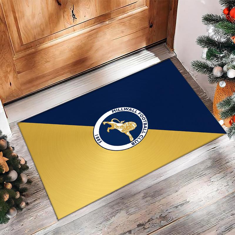 Millwall Football Print Crystal Velvet Rug, Comfortable Water Absorbent Non Slip Indoor Floor Carpet