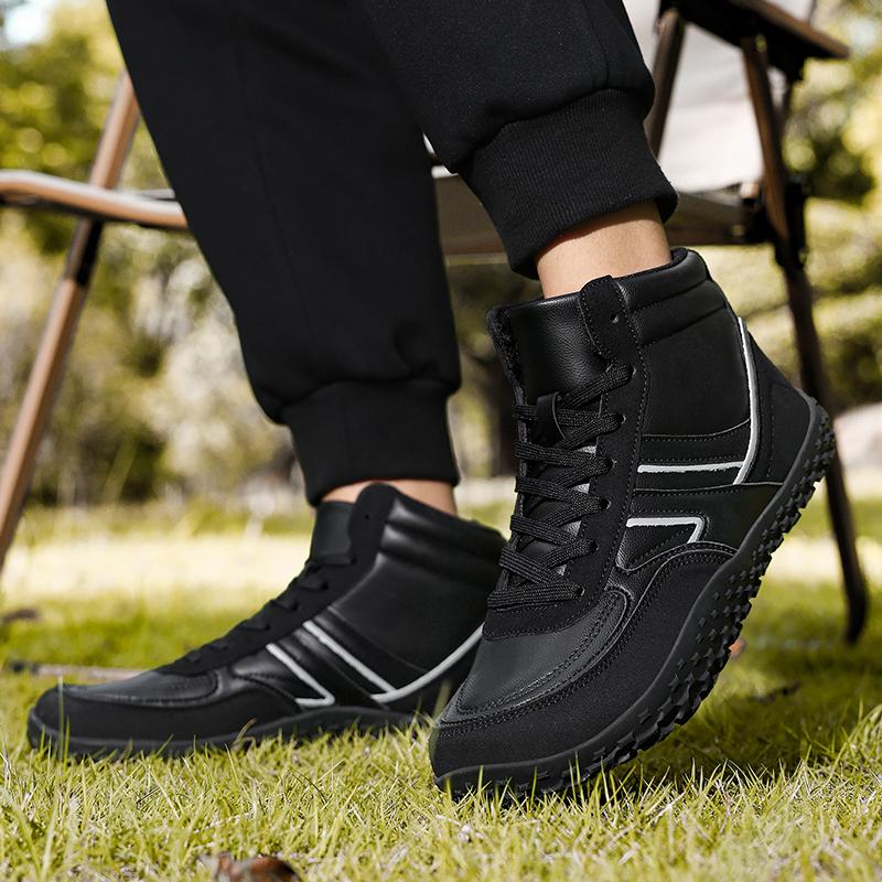 Fashion High-top Sports Shoes Men's Lace-up Running Shoes Elastic Casual Sneakers Women's Anti-slip Hiking Walking Shoes
