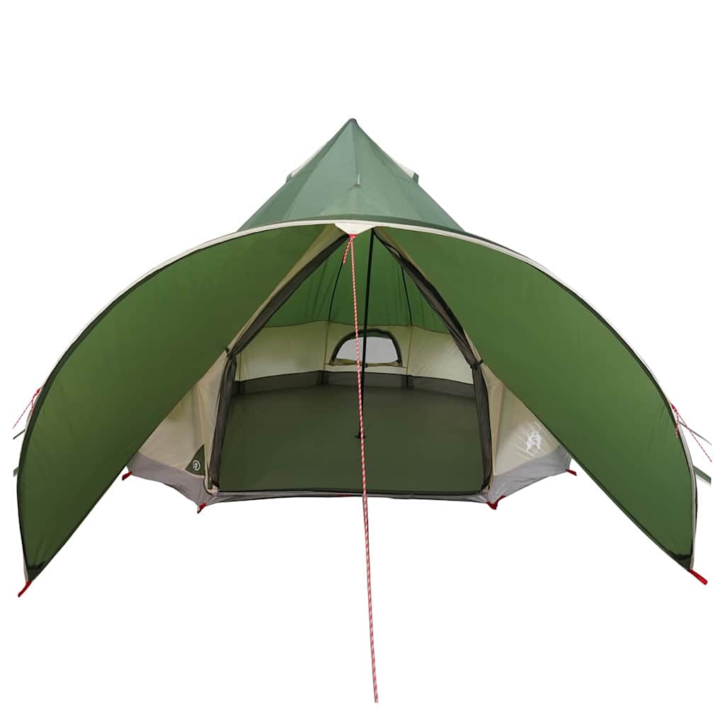 Teepee Tent for 5 Persons Green and Grey 415 X 415 X 247 Cm