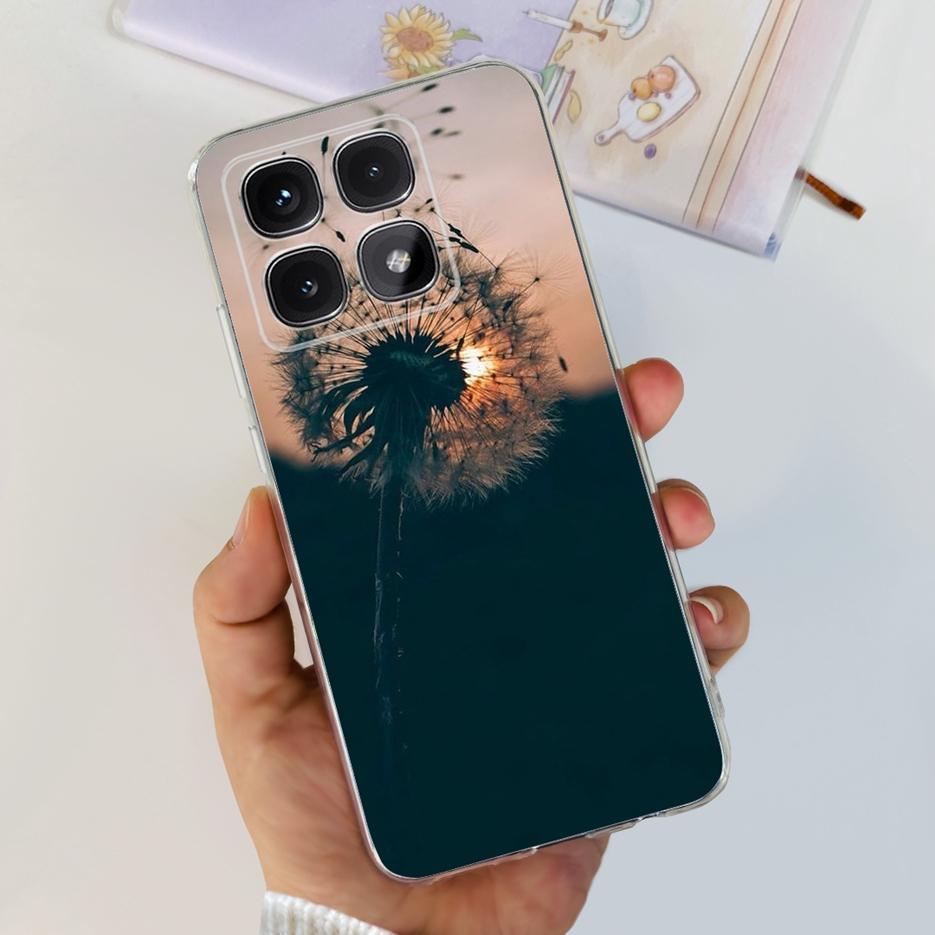 For Xiaomi 14T Pro Case Stylish Flowers Painted Cover 6.67'' Clear Silicone Phone Case For Xiaomi Mi 14T 14TPro Mi14T Soft Shell
