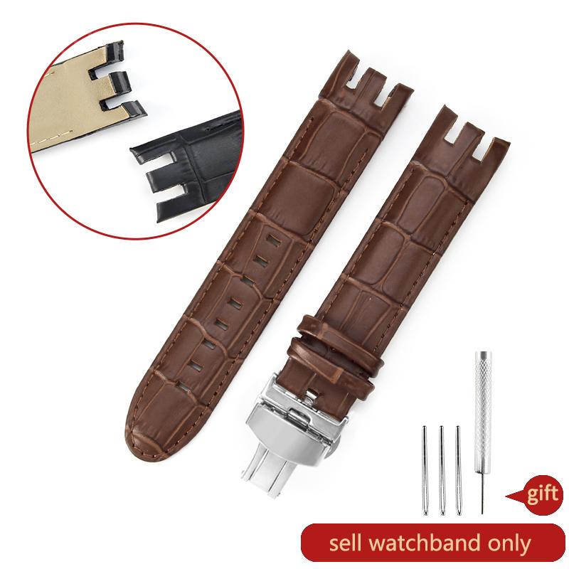 Per Orologi Swatch in Pelle di Vacchetta con Fibbia a Farfalla Accessori Morbidi Confortevoli Uomo 21mm Yrs403 412 402G Cinturini per Orologi con Interfaccia Arcuata