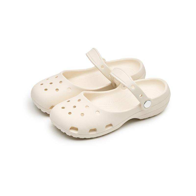 Ballett Lochschuhe 2026 Frühling Neu Ein-Pedal Hohl Strand Sandalen Faule Schuhe