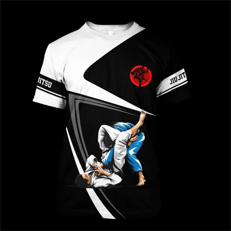 

Brazil Jujitsu Judo T-shirt 3D Japanese Jiu-Jitsu Karate Graphic T Shirts for Men Boxing Sport Short Sleeve Fitness Gym Tops Tee XXXL