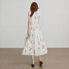 Chuyu Women's Resort Floral Print Round Neck Midi Dress