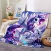 Purple Mane Alicorn Mountain Cloud Fantasy Print Flannel Blanket Soft Warm Throw Blanket For Sofa Bedroom
