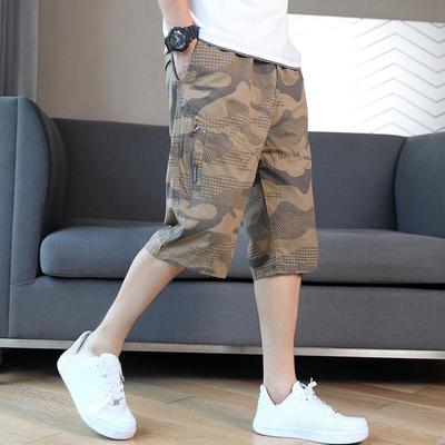 Men's Summer Loose Camouflage Short Pants Casual Thin Knee-length Beach Shorts