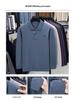 Men's Autumn Turn-Down Collar Long Sleeve Polo Shirt - Solid Color Embroidered & Loose Fit
