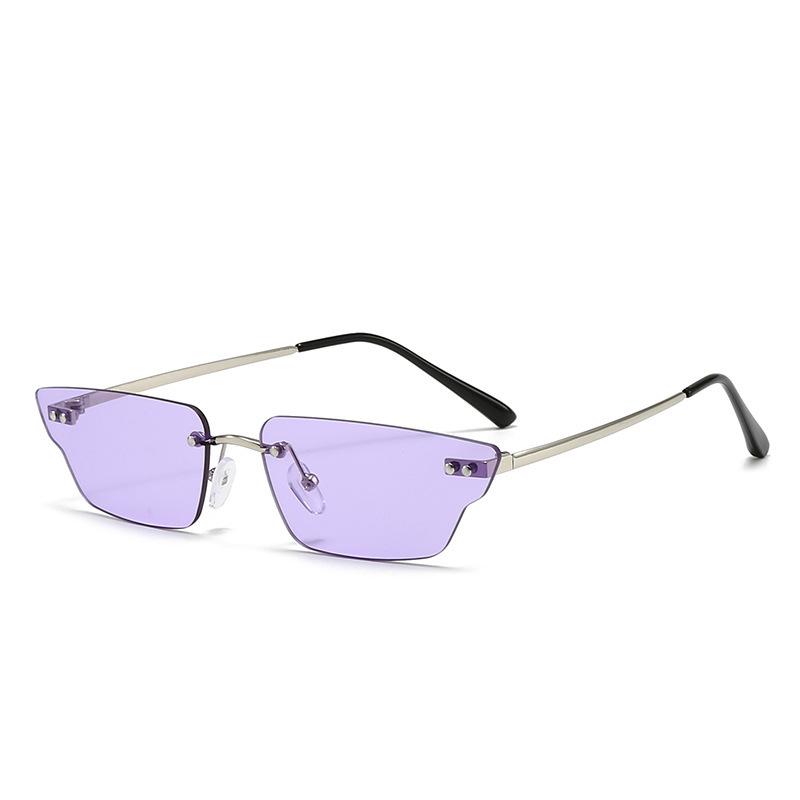 New borderless square sunglasses European and American fashion trend sunglasses female Internet celebrity street shooting style frameless sunglasses