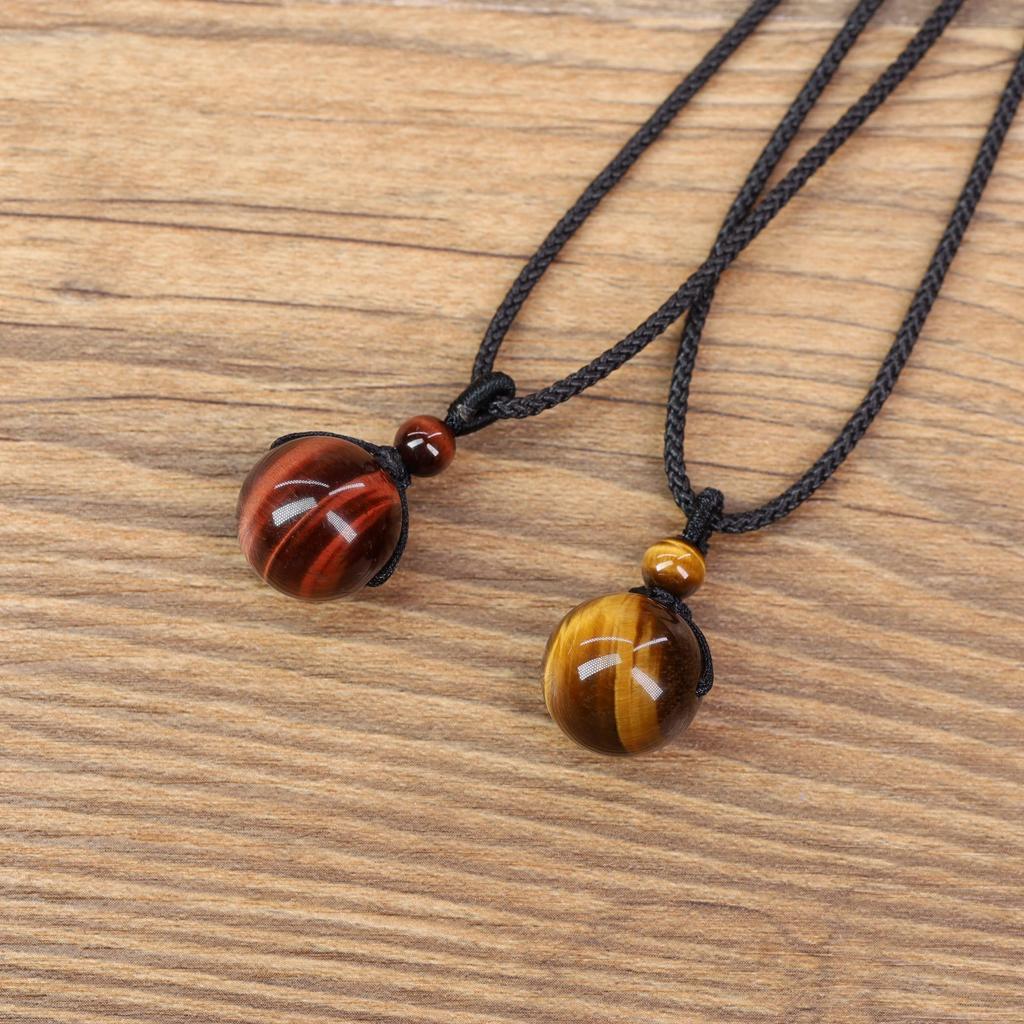 [COAI] 16mm Tiger Eye Red Tiger Eye Good Fortune Pair Necklace