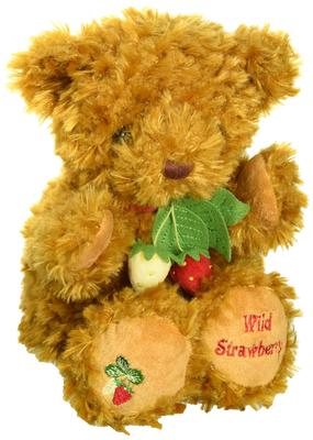 Take Off Plush Hand Puppet Wild Strawberry Bear, Brown