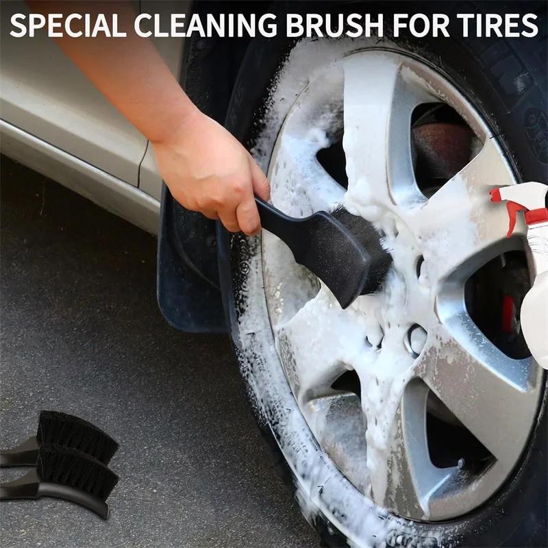 Car Tire Wheel Rim Cleaning Brush Detailing Brushes Wash Towel Kit Universal Wheel Tire Cleaning Accessories
