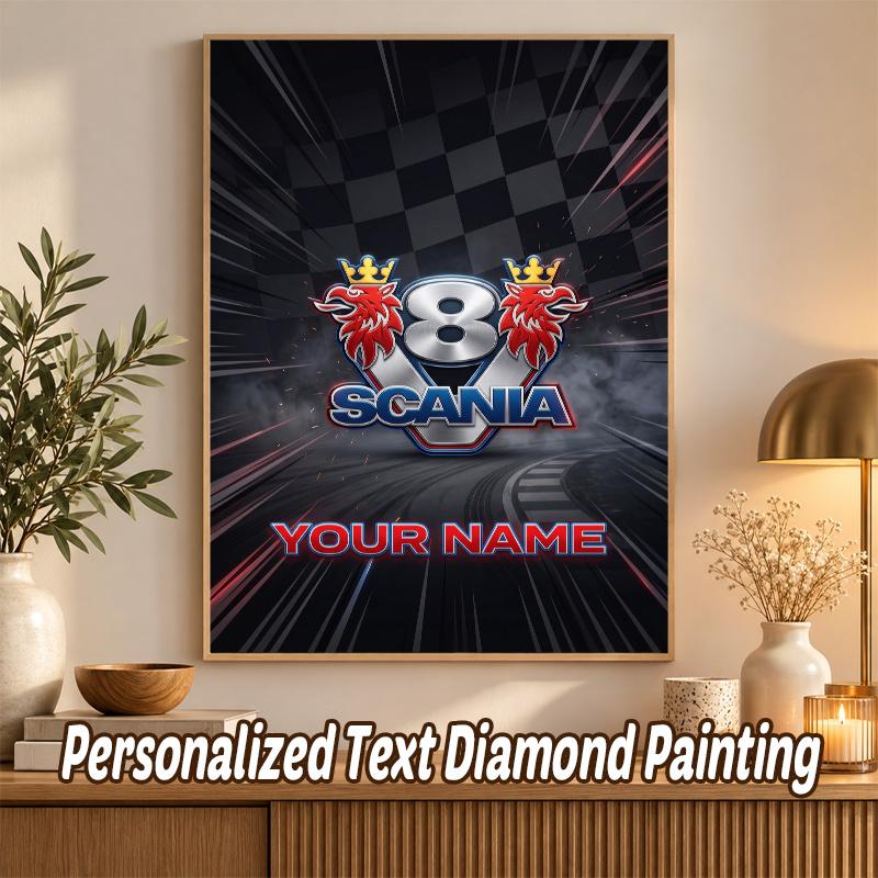 Scania Custom Name Text 5D Diamond Painting Kit DIY Full Drill Diamond Art Decoration