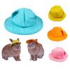 Felt Small Animals Bucket Cap With Ear Holes Pet Clothing Accessories Hamster Fisherman Hat Breathable Lightweight