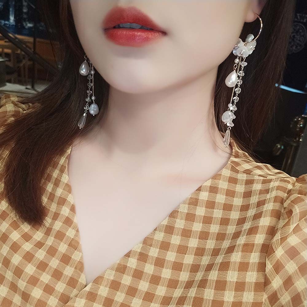 Beads Long Water drop Fringed For Women Dangle Earrings Tassels Earrings Drop Earrings Jewelry
