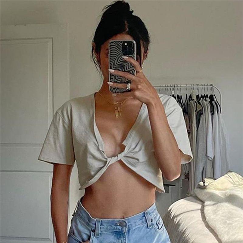 Fashion Fashion Crop-Top Short Sleeve T-shirt Short Top Women's Sexy Crop T Shirt Tee Top Women