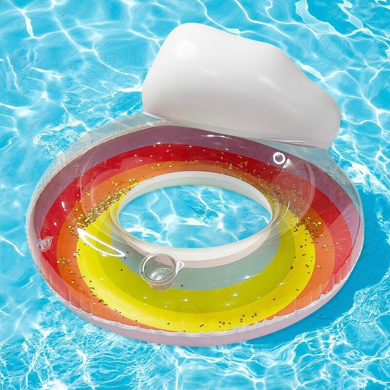 Adult Rainbow Inflatable Swim Ring