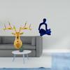 Resin Deer Head Wall Sculpture And Human Figurine Abstract Thinker Statue Collectible Boho Artwork