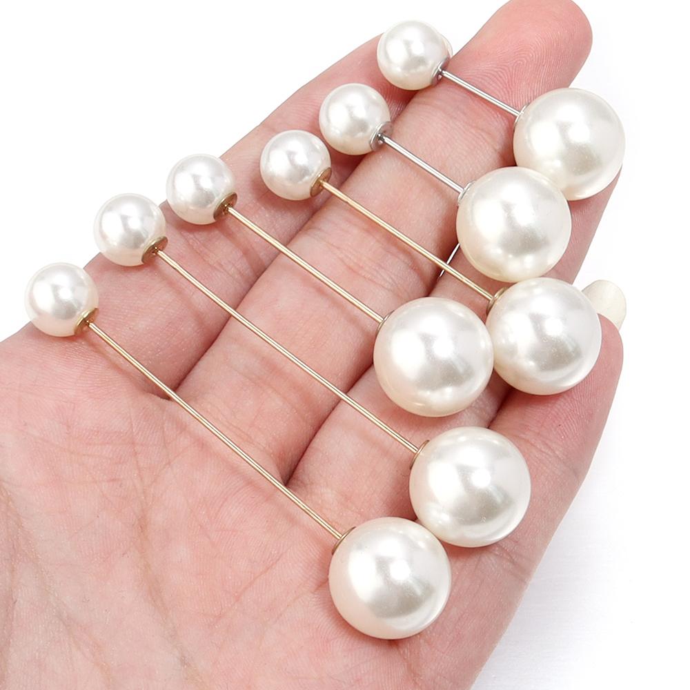 10 Stück Imitation Perlen Broschen Sicherheitsnadel Beige Doppelperlen Zum Befestigen von Kleidung Röcken Sicherheitsnadel DIY Modeschmuck Party Geschenk