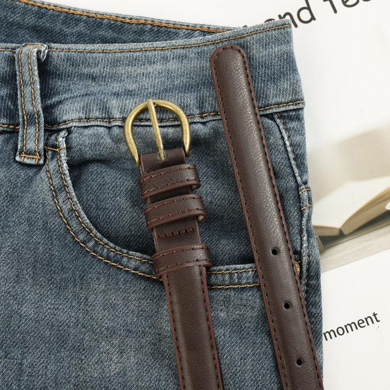 Elegant Full Womens Hole Pu Waist Belt With Stylish Square Buckle For Daily Wear