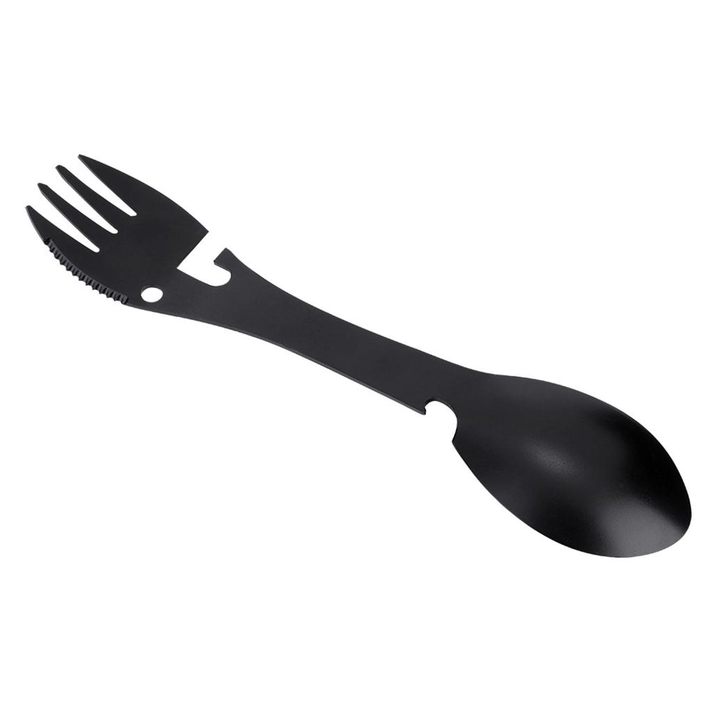 5 in 1 Portable Multifunction Spoon Fork Bottle Can Opener Sawtooth Cutter For Camping Picnic