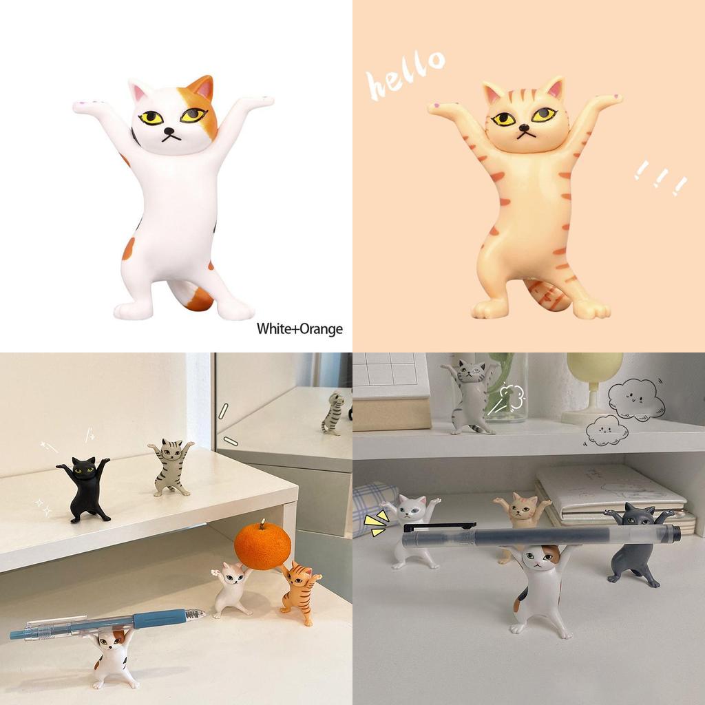 Adorable Cats Pen Holder Doll Ornament With Durable Plastic Earphone Support Stand For Airpods