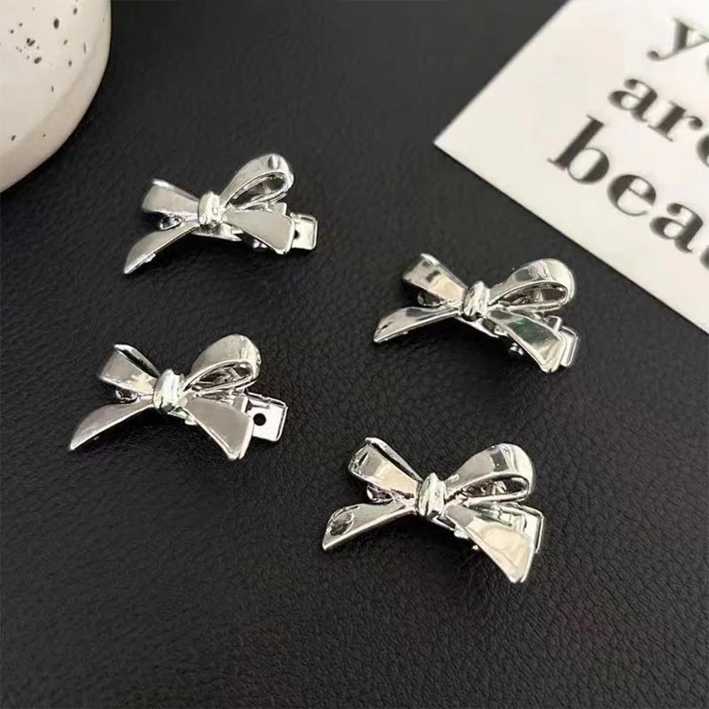 

Female Side Ear Clip Sweet and Cool Girl Bangs Hairpins and Hair Accessories 4Pcs Set Women New Golden Bow Mini Hairpins
