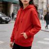 2025 autumn and winter new hooded sweater women's solid color college style loose casual velvet popular trendy brand Japanese and Korean style
