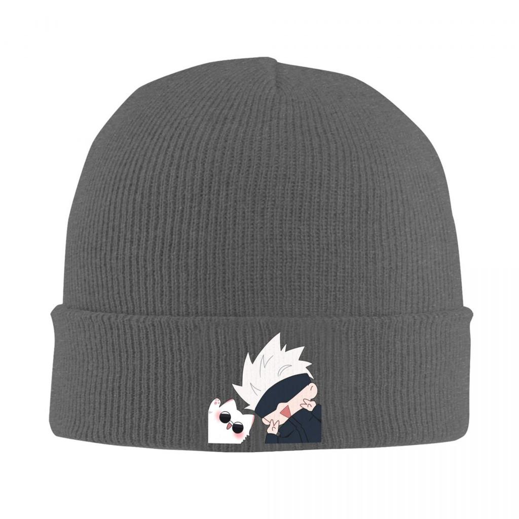 Gojo Manga Kawaii Japanese Anime Warm Knitted Cap Hip Hop Bonnet Hat Autumn Winter Outdoor Beanies Hats for Unisex Adult
