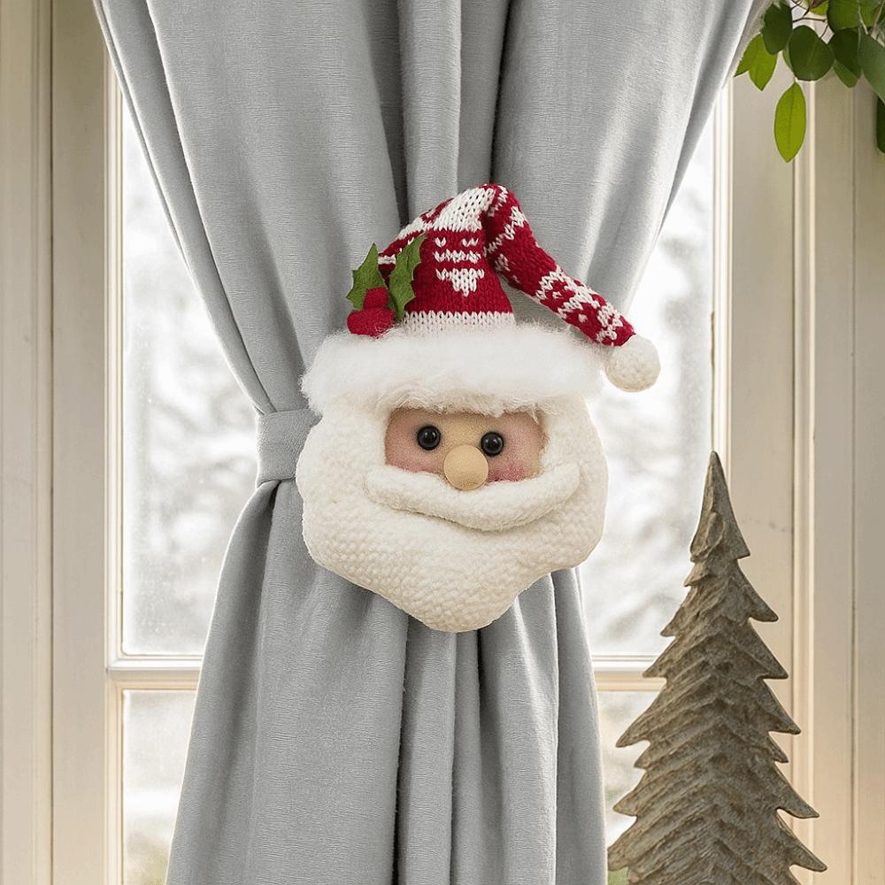 Cute Santa Claus Christmas Curtain Buckle Snowman Christmas Decoration Durable Christmas Tree Ornament Curtain Strap Home Decor