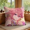 Yae Miko Genshin Impact Cushion Cover Square Short Plush Pillow Case Living Room Sofa Home Decor Funda X
