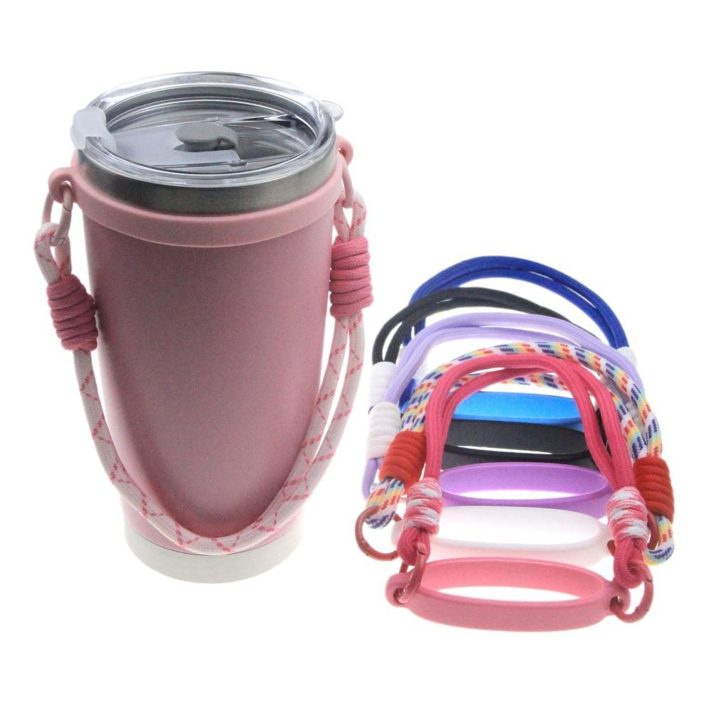Silicone Water Bottle Strap Handle Holder Universal Anti Slip and Anti Fall Carrier Sling for 8 40oz Cups Bottles Accessories