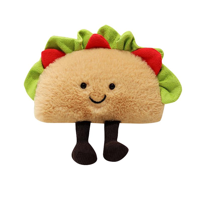 

Cute Cartoon Hamburger Taco Plush Toy Kids Creative Emotion Plush Toy Soft Fluffy Stuffed Doll Kids Birthday Holiday Gifts 25cm