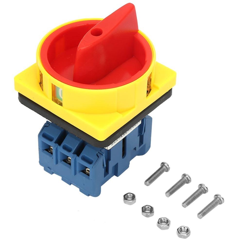 

25A/32A Load Load Circuit Breaker Switch 65*65*95mm 3-Pole Load Circuit Breaker, Rotary Switch 2-Position High Current