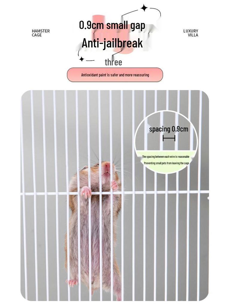 Luxury Large Three-Layer Hamster Cage Villa with Complete Accessories
