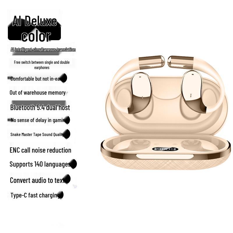 BH32 Wireless Dual-Ear Sports TWS Earphones with AI Translation and Touch Control, Bluetooth 5.4, Digital Display
