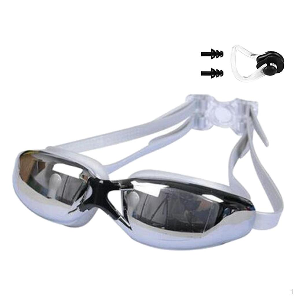 Fashion Swimming Goggles Anti Fog Case Comfortable Adjustable Gear Earplug for Youth Women Men
