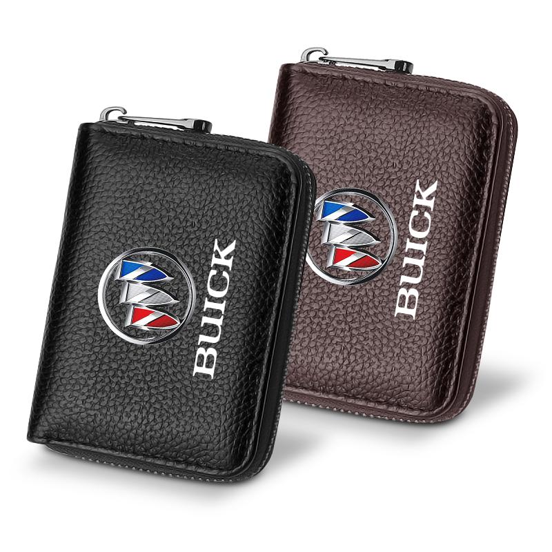 Leather Car Driver's License ID Card Bank Card Wallet Car Styling For Buick Verano Velite Lesabre Riviera Avenir GL6 GL8 Envision Excelle