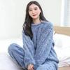 Pijamale de damă groase de iarnă din lână coral moale, drăguțe, de pluș, haine de casă largi, set cardigan lung deschis, pijama confortabilă