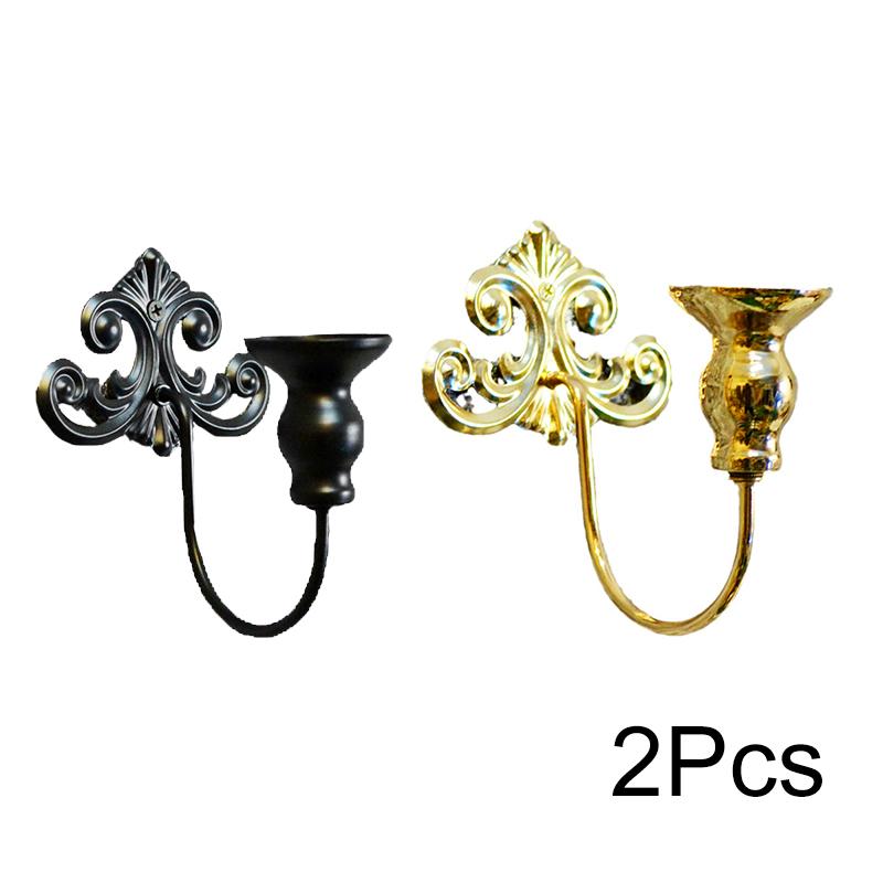 1/2pcs European Metal Candlestick Wall Mounted Candle Holder Iron Art Hanging Tealight Stand Wedding Living Room Home Decoration