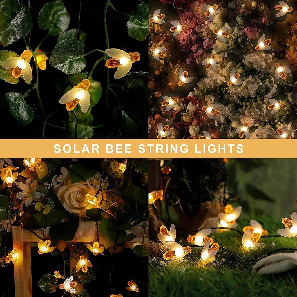 Led Bee String Simulation Light String 1.5-12m 8 Mode Outdoor Courtyard Garden Fence Party Christmas New Year Wedding Decoration