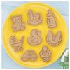 16PCS Babies Series Biscuit Moulds PP Material Push-type Frosting Cookie Molds